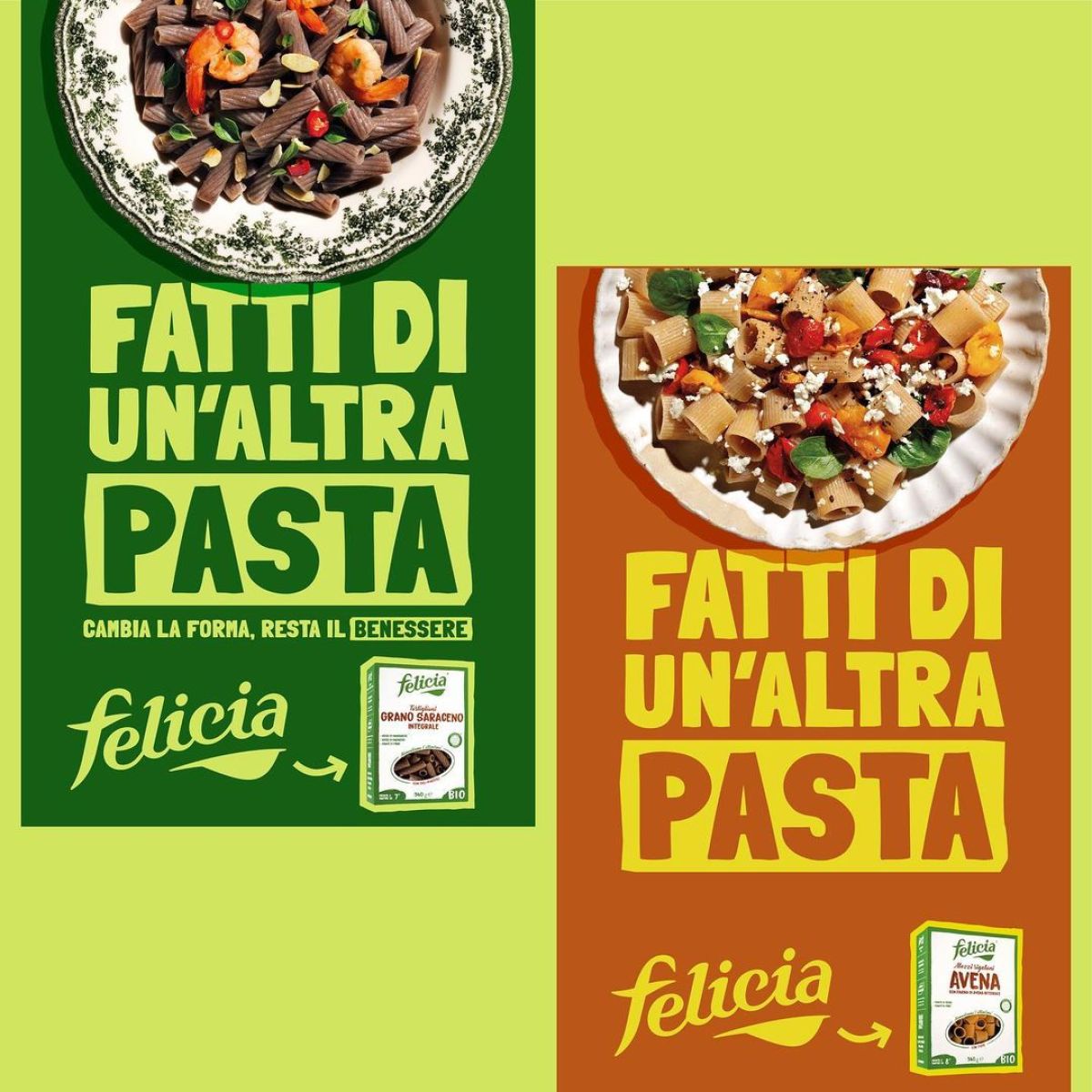 Locandina campagna Felicia per nuova pasta senza glutine