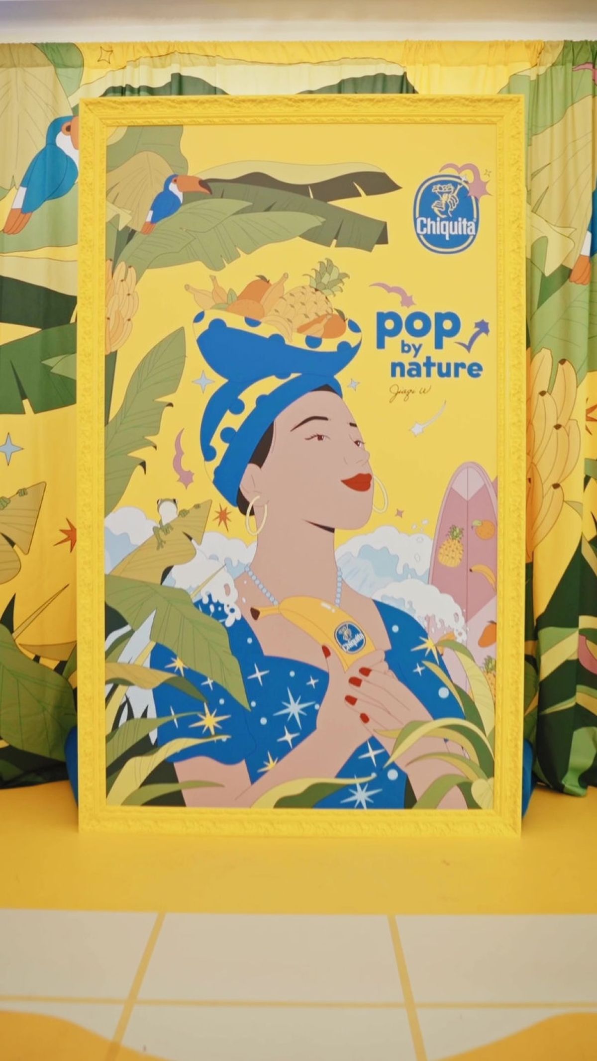 Locandina dell'evento Pop by Nature di Chiquita allestito da Zeta Eventi in show room privato
