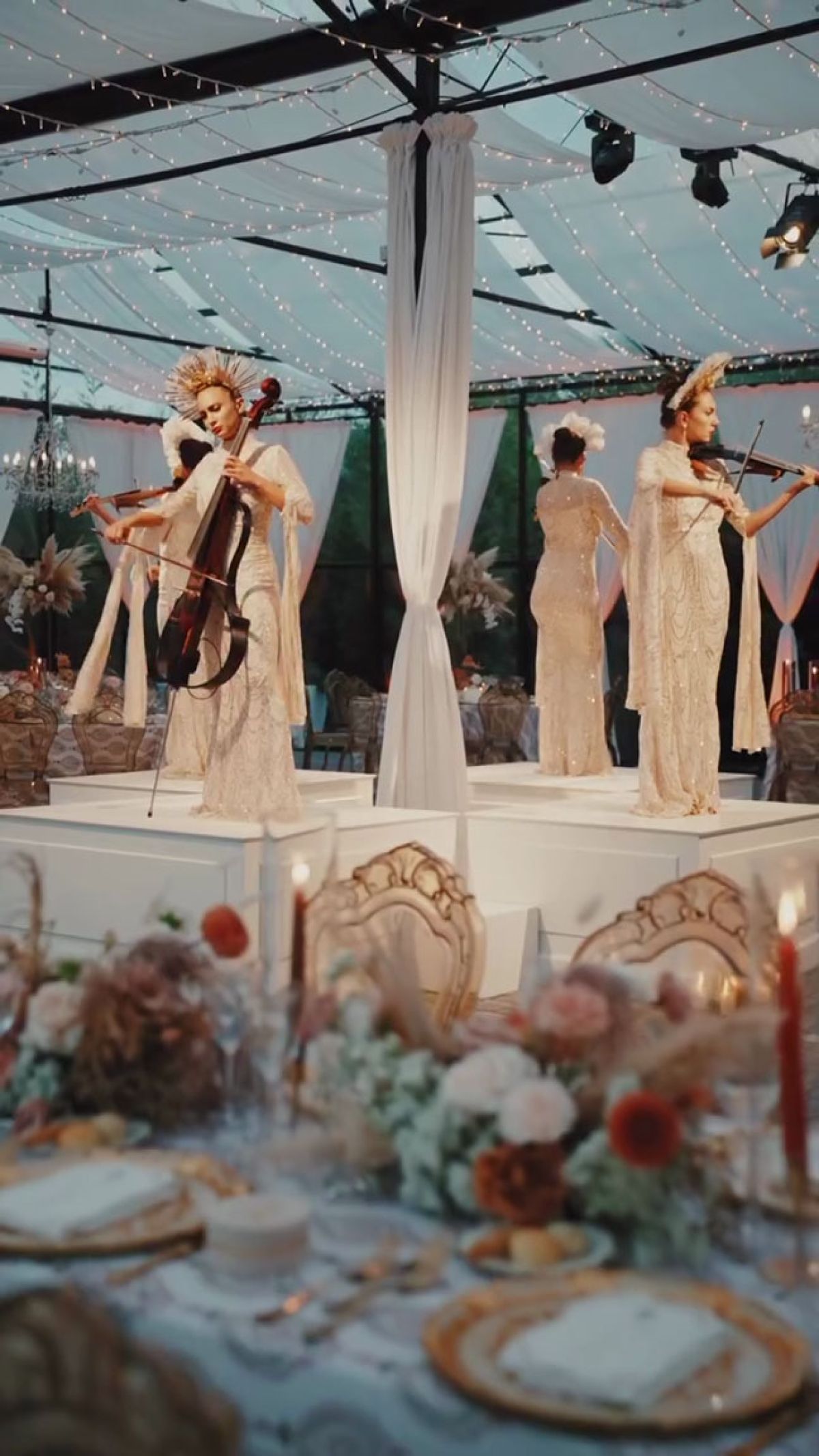 Spettacolo musicale con violiniste wedding Giardini Pergola Zeta Eventi Milano