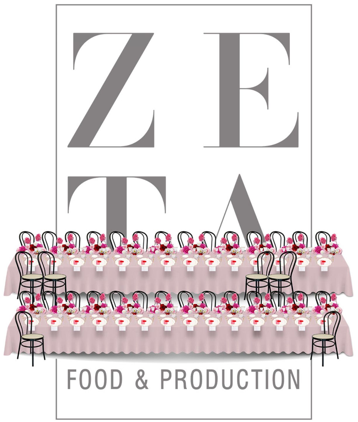 Progetto grafico di tavola apparecchiata fiori sedie per matrimonio by Zeta Eventi